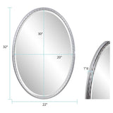 Laid Rope Silver Oval Mirror