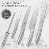 6-Piece Stainless Steel Kitchen Knife Set with Block