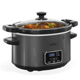 4QT Slow Cooker, Programmable Pot with Locking Lid