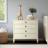 European Country Style Farmhouse 4-Drawer Dresser, Cream *