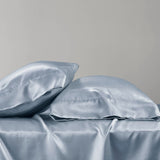Wrinkle-Free Solid Satin Luxury Sheet Set, Blue