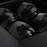 Etched World Globe Glasses 10 oz -Set of 4