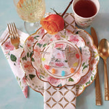 Pink Floral Brunch 62-Piece Disposable Tableware Set