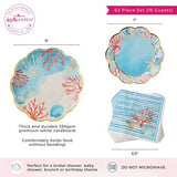 Beach Party Tableware Set Plates & Napkins 62 Pc