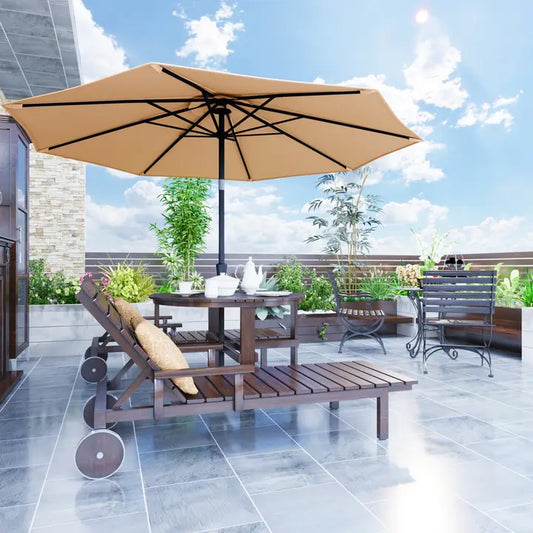 9 ft Patio Umbrella with Crank & Tilt, 8 Steel Ribs