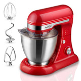 4.8QT Electric Stand Mixer, 12 Speeds Tilt-head with Dough Hook, Whisk, Beater, Bowl, Rotary Knob, Home Kitchen Use