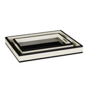 Ivory Lacquer Tray Set of 2