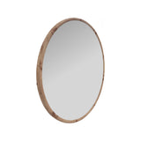 Burled Round Mirror