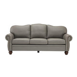 Flavio 81″ Genuine Leather Sofa – Vintage Glam Mid-Century Design
