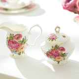 Gracie Bone China Sandra's Rose Sugar & Creamer Set
