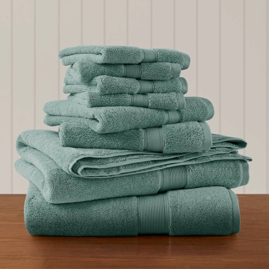 Antibacterial Spa-Like 8-Piece Bathroom Towel Set