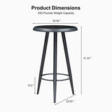PURPLE LEAF Outdoor Bar Table Patio Dining Table Coffee Kitchen Breakfast Bistro Pub Bar Table for Patio Poolside