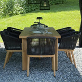 PURPLE LEAF Patio Dining Set with Sunbrella Fabric Cushions and Aluminum Table All-Weather Wicker Patio Table Set for Deck