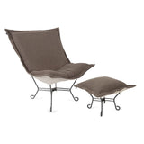 Scroll Puff Chair Titanium- Barbet Chocolate/Natural