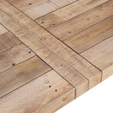 Reclaimed Natural Wood Dining Table with Metal Support *