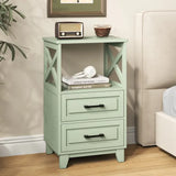 Wholesale Tall Nightstand with 2 Drawers and Open Shelf Above