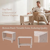Rectangular Mgo Stone Outdoor Side Table