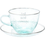 Relax 7 oz Glass Teacup & Saucer Set with Silver