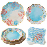 Beach Party Tableware Set Plates & Napkins 62 Pc