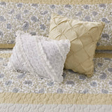 Wholesale 6 Piece Cotton Percale Quilt Set with Throw Pillows, Yellow