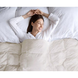 Quilted Goose Feather and Down Oversize Comforter, Cream
