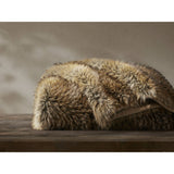Animal Print Inspired Faux Fur Throw Blanket, Bobcat