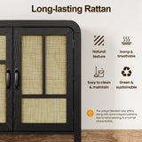 Rattan Sideboard Buffet Cabinet with Storage, 59''