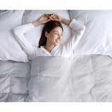 Quilted Goose Feather and Down Oversize Comforter, Grey