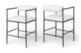 Axis - Linen Textured Cream Fabric Upholstered Counter Stool (Set of 2)