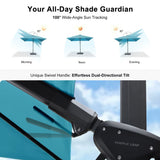 PURPLE LEAF Best Value Cantilever Patio Umbrella with Left-Right Tilt and 360° Swivel Outdoor Umbrellas