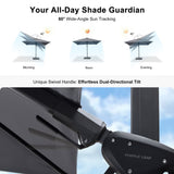 PURPLE LEAF Best Value Cantilever Patio Umbrella with Left-Right Tilt and 360° Swivel Outdoor Umbrellas