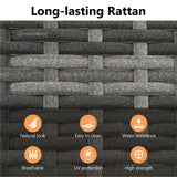 5 Piece Patio Wicker Dining Sets For 4, Rattan