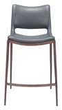 Ace Counter Stool (Set of 2) Dark Gray & Walnut