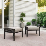 Durable Iron Patio Footstool with Cushions For Relaxation