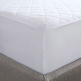 White Waterproof Quilted Mattress Pad, Hotel King, King