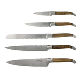 Laguiole Olivewood 5pc Knife Set & Magnetic Display