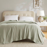All-Season Egyptian Cotton Woven Bedding Blanket, Sage Green