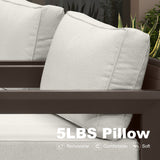 PURPLE LEAF Caesar U-Shaped Patio Conversation Set with Bronze Cushion Pillows and Ottoman Couch for Patio Backyard