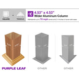 PURPLE LEAF Caesar Louvered Pergola Outdoor Wood Grain Frame Gray Roof Aluminum Pergola with Adjustable Roof Patio Hardtop Gazebo for Backyard Garden