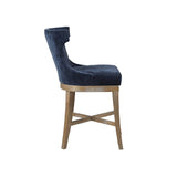 Curved Back Swivel Counter Stool Barstool, Navy Blue *