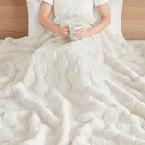 Faux Fur Velvet Throw 50x60", Ivory