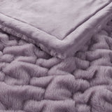 Ruched 50x60" Throw Blanket, Purple