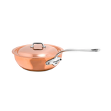 Mauviel M'6 S Induction Copper Chef Pan With Lid, Cast Stainless Steel Handle