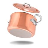 Mauviel M'6 S Induction Copper Stewpan With Lid, Cast Stainless Steel Handles