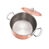 Mauviel M'6 S Induction Copper Stewpan With Lid, Cast Stainless Steel Handles