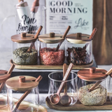 Lead-Free Glass Seasoning Bottle Set with Spoon