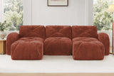 MYLO 110" 3-Seater Sofa with 2 Ottomans