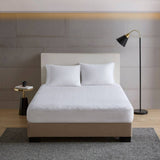 Cotton Percale Quilted Mattress Pad, White