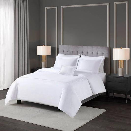 Cotton Sateen Luxury Comforter/Duvet Cover Set, White