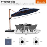 PURPLE LEAF Double Top 11 ft Round Outdoor Patio Umbrella with High Quality Sunbrella Fabric